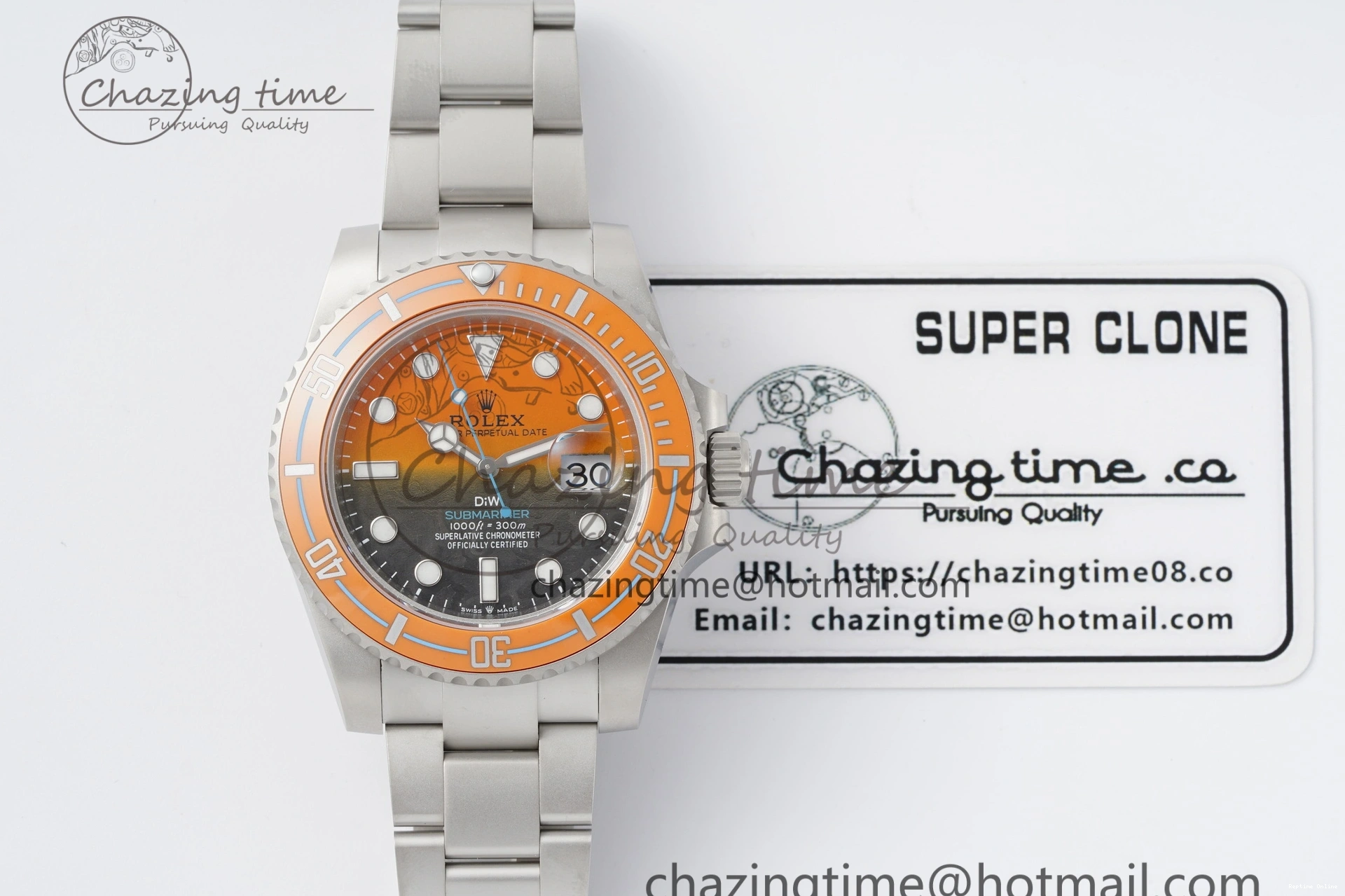 0411 Bold Submariner DIW Sandblasted VSF 1:1 Best Edition Orange Ceramic Bezel Orange Black Dial on SS Bracelet VS 2053